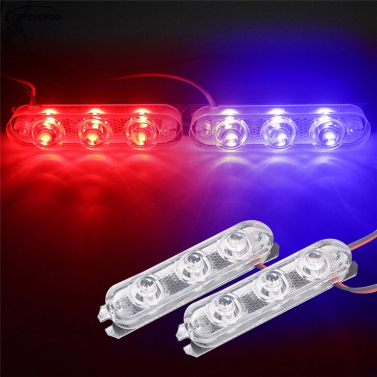 RE 2Pcs Luz Estroboscópica Da Polícia 3 Led Carr