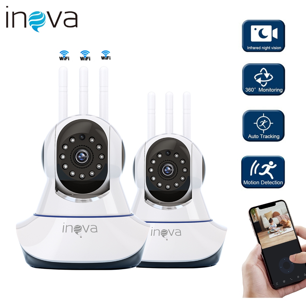 INOVA Câmera iP segurança antenas wifi visão noturna full HD 360. babá eletrônica robozinho YOOSEE