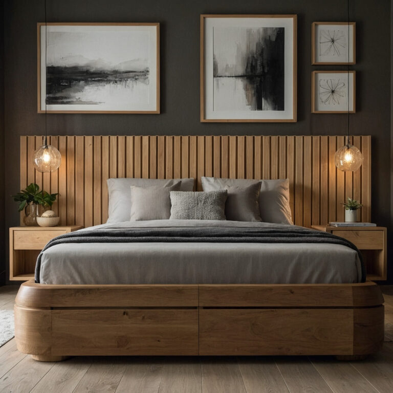 Cabeceira Painel Ripado MDF 45x11cm Cama Box 45x11