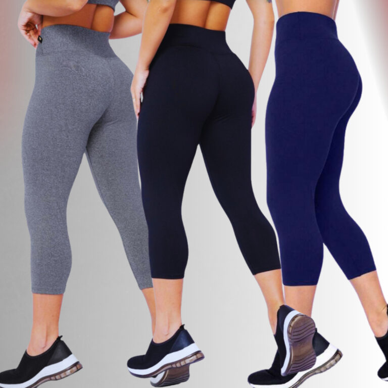 KIT 3 Corsario Feminino Capri Academia Cintura alt