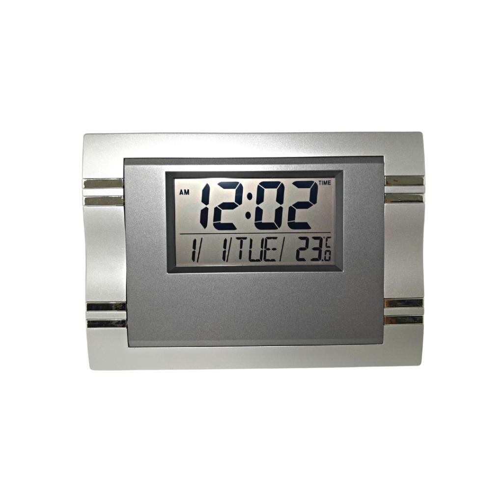 Relógio Digital 19×13.5 Despertador De Parede Ou Mesa Com Calendário E Temperatura Decorativo