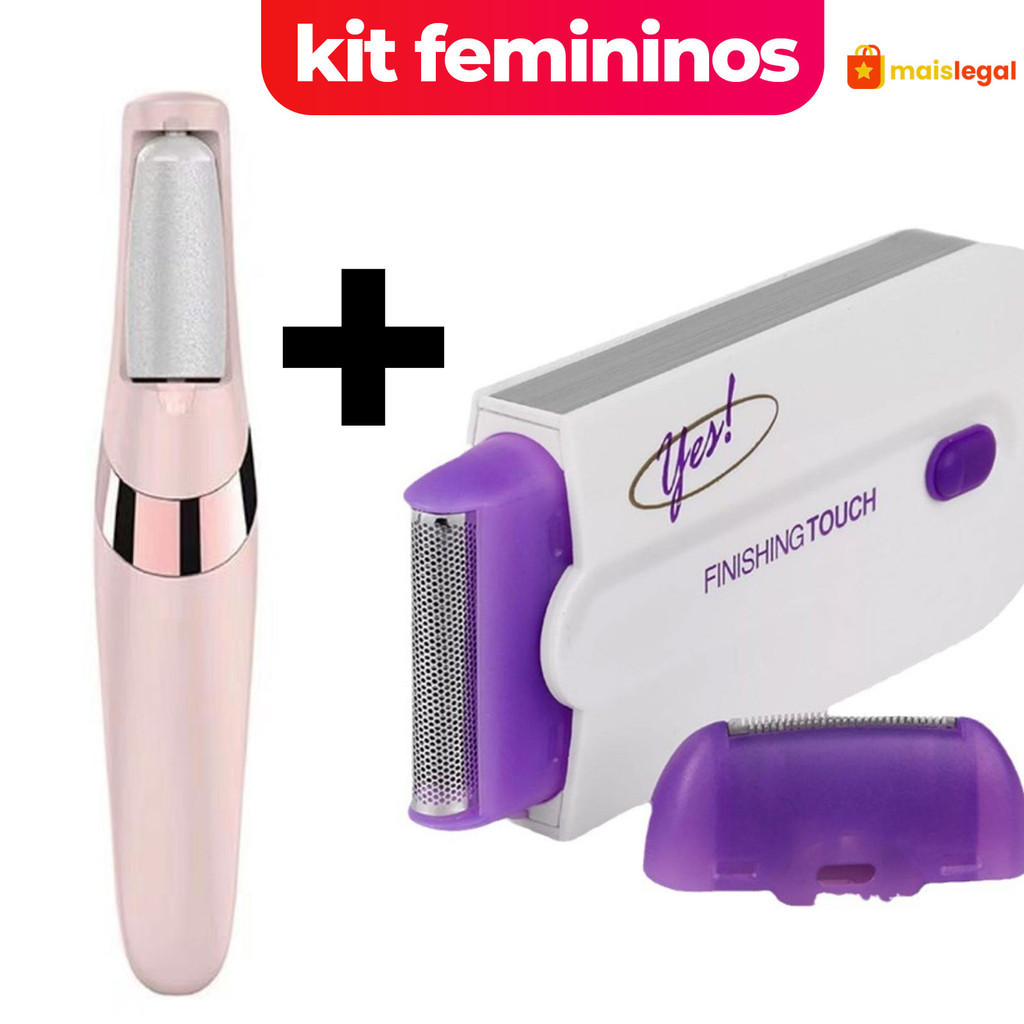 kit de cuidados femininos  Lixador de Pé Elétrico + Depilador recarregável sem fio 2 em 1