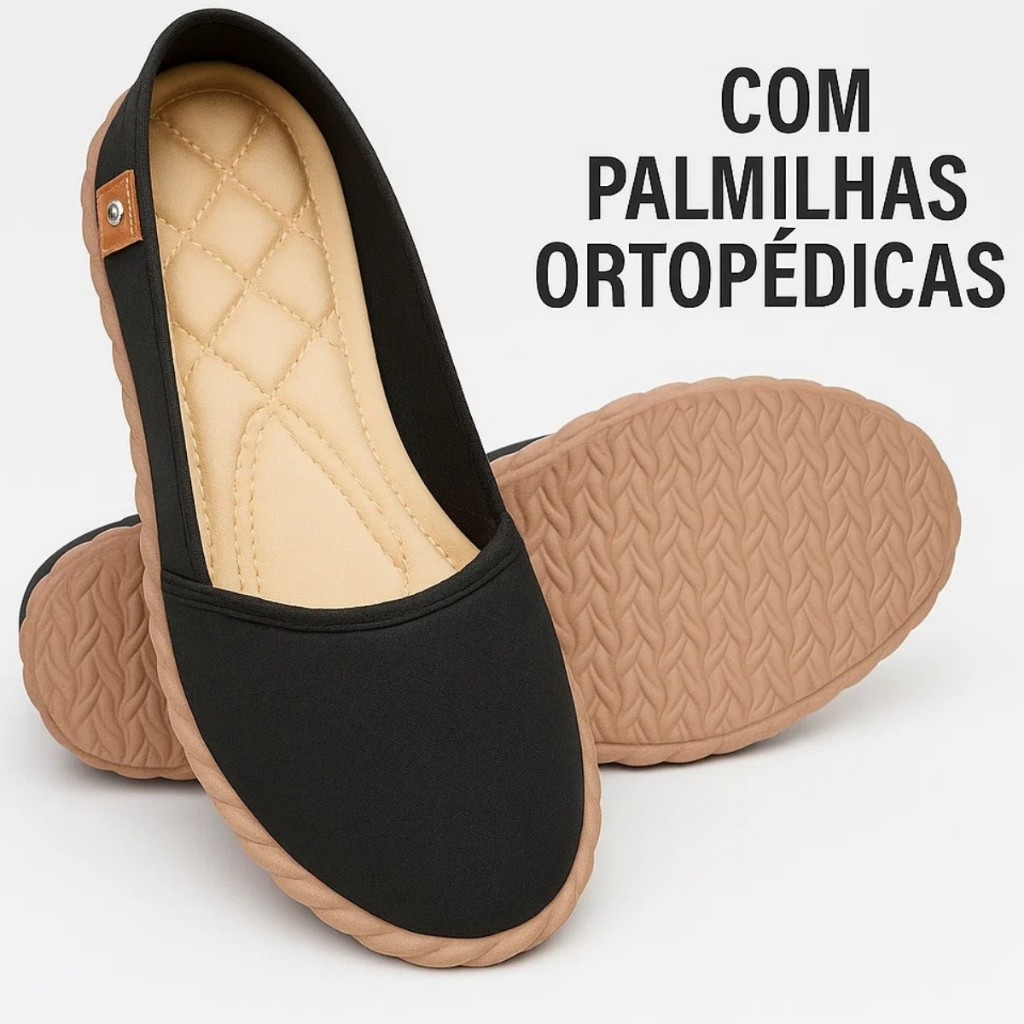 Sapatilha Feminina Casual Super Confortável Calce Fácil Leve Macia