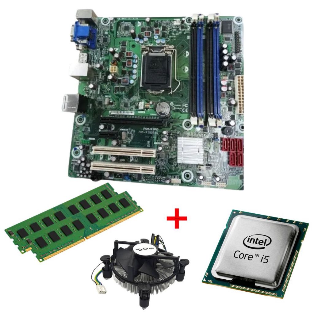 Kit Placa Mãe Upgrade  POS – PIQ57BQ + Processador Intel Core i5  1156+ Cooler + 4GB DDR3 RAM