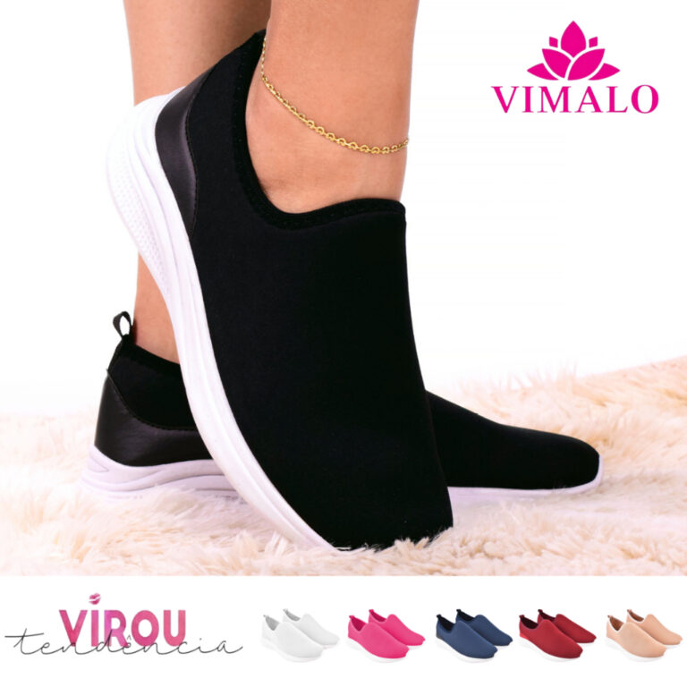 Tênis Feminino Meia Calce Fácil Slip On Leve Fle