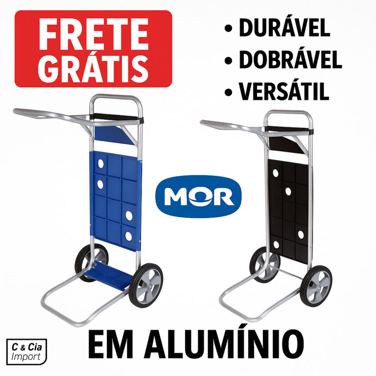 Carrinho De Praia P/ 5 Cadeiras Vira Mesa Alumíni