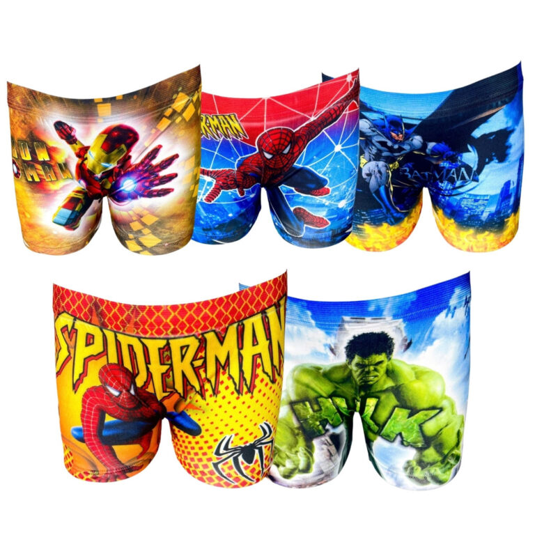 Kit 5 Cueca Infantil Box Boxer Menino Personagens 