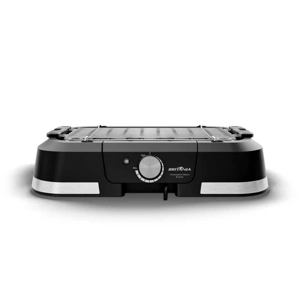 Churrasqueira Elétrica Britânia antiaderente  1500w Menos Fumaça Bcq10a Cor Preto