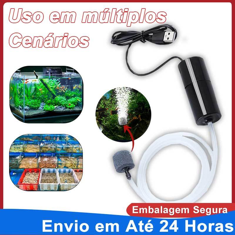 Oxigenador Portátil USB Bomba de Ar Silenciosa para Aquário Pescaria Transporte de Peixes