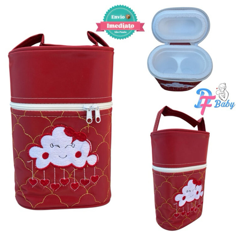 Porta Mamadeira Térmico Com Isopor Para Duas Mama