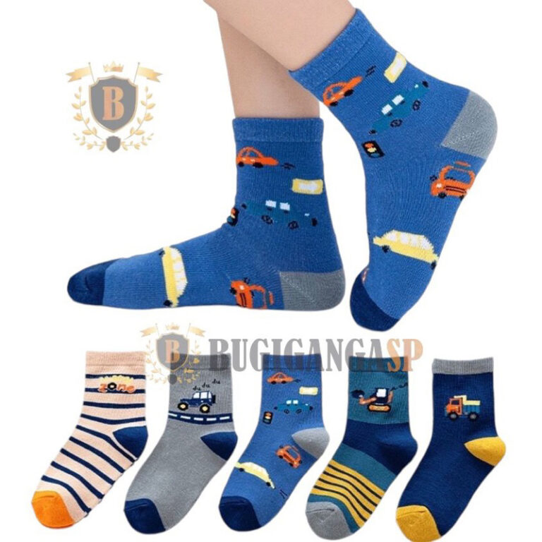 Kit 18 Pares Meias Infantil Masculina Estampadas M