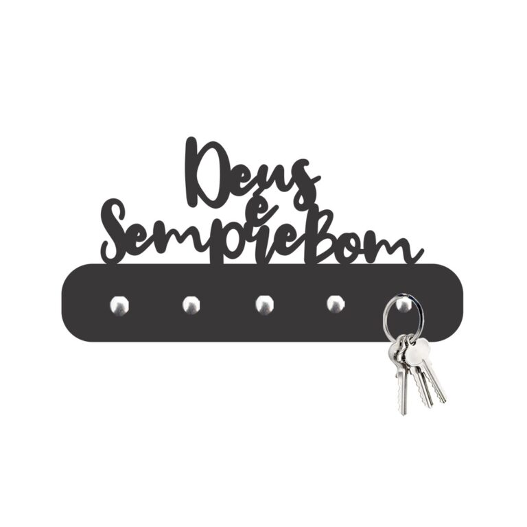 Porta Chaves de Parede Deus é Sempre Bom em MDF P