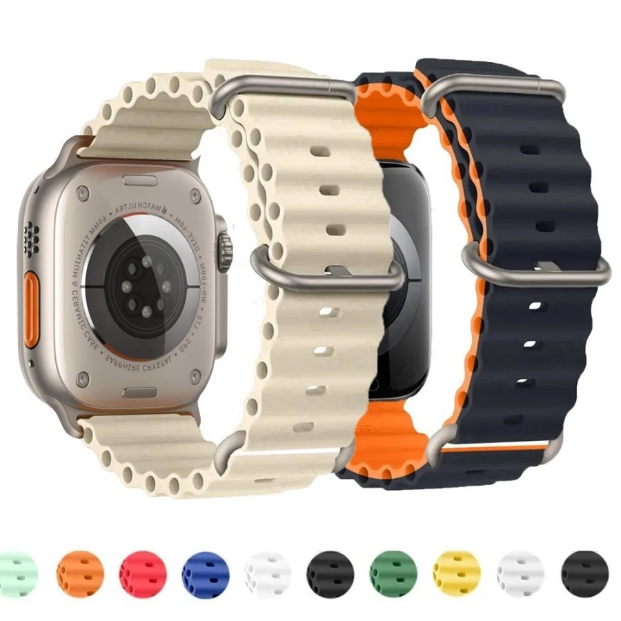 Nova Pulseira Oceânica Para Apple Watch S10 11 46mm 38mm 44mm 40mm 41mm 42mm 45mm 49mm Ultra Silicon