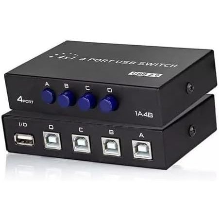 Switch Hub Switcher Abs 4 Portas Usb2.0 Tipo-b Imp