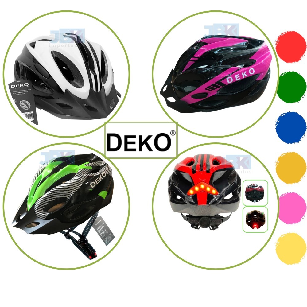 Capacete Ciclismo Bike ajustável com Sinalizador Led leve e resistente masculino/feminino – 21 cores