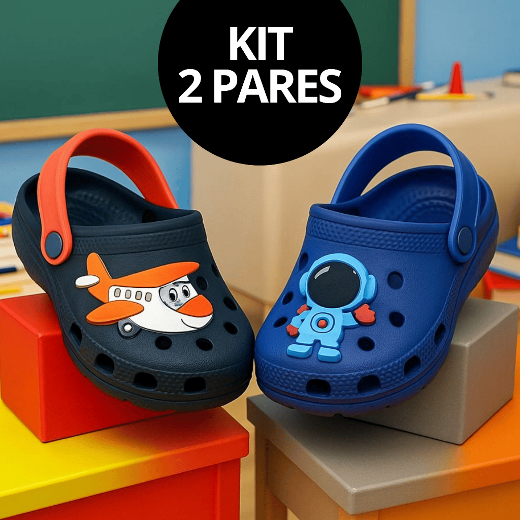 kit c/2 pares babuche de menino infantil