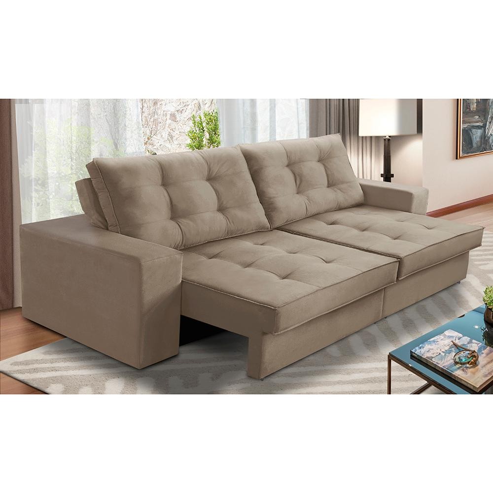 Sofá Retrátil e Reclinável 2 lugares 1,90m com Molas Marcela Suede Adonai Estofados