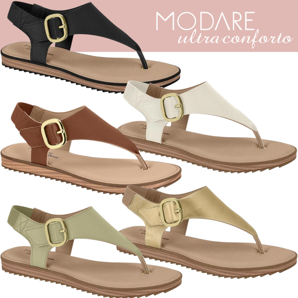 Sandália Rasteira Feminina Modare 7141.141  Leve, Confortável e Sofisticada