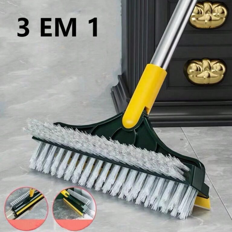 Escova 3 Em 1 Vassoura Rodo Gap Limpeza Esfregão 