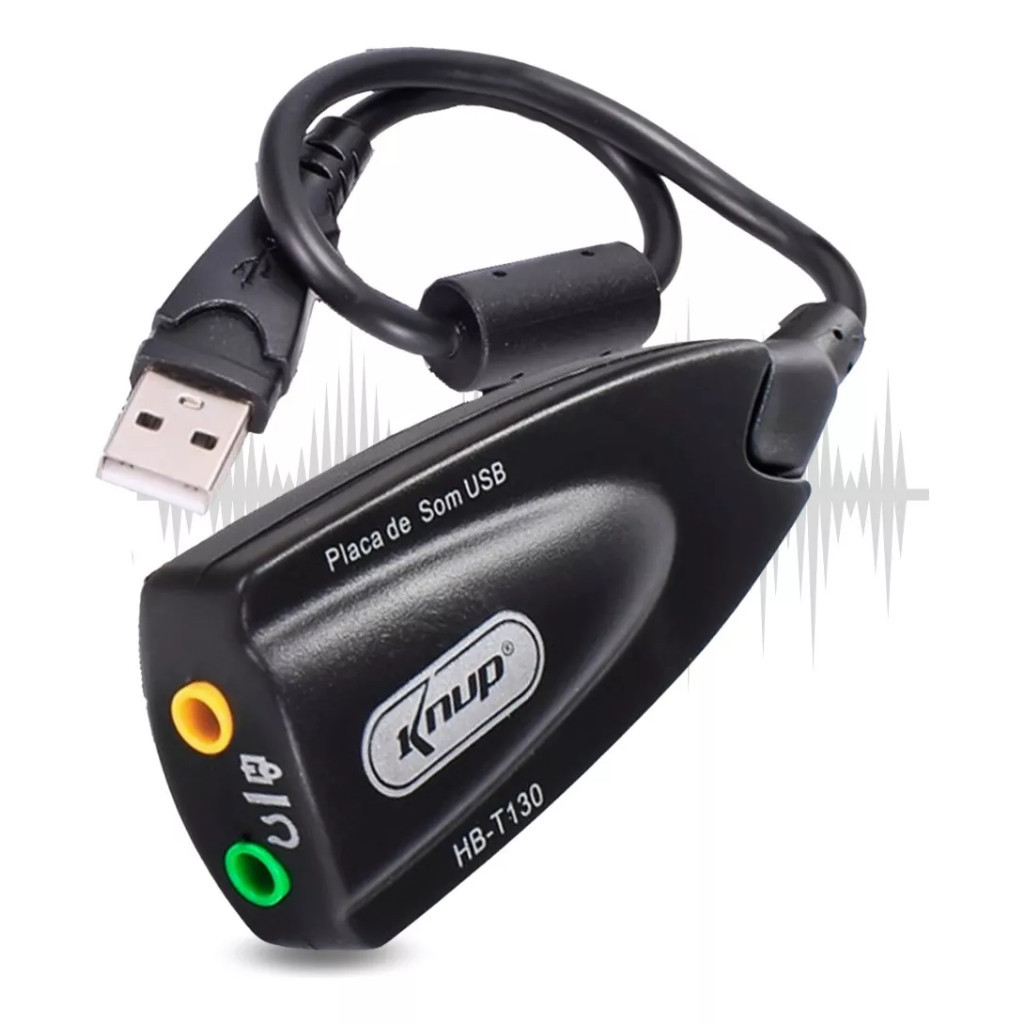 Placa De Som Áudio Externo Adaptador Usb 7.1 Notebook PC Windows, Linux, Mac OS – Pronta Entrega