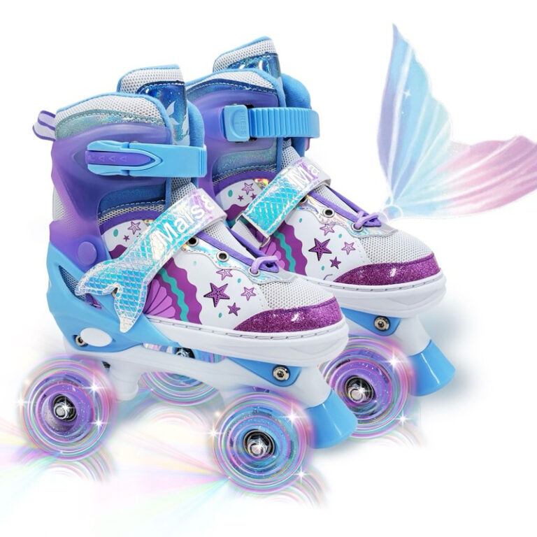 Patins Infantil 4 Rodas Menina Arco ÍRIS Freio Lu
