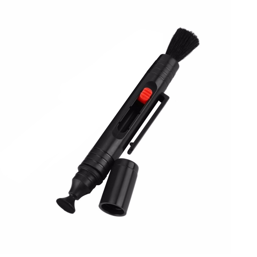 Caneta de Limpeza CL-02 com Pincel Retrátil e Ponteira de Camurça para Limpeza de Lentes e Câmeras