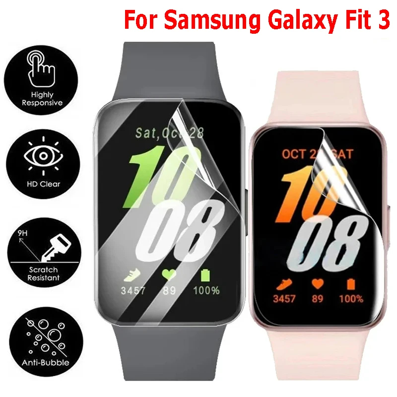 Kit 5, 3, 1 Películas Hidrogel Para Samsung Galaxy Fit 3, Protetor De Tela Para Watch Fit 3