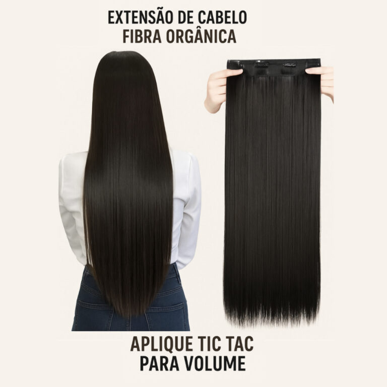 Extensão Cor Preta de Cabelo em Fibra Orgânica W