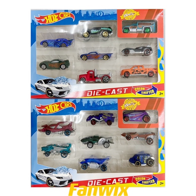 Kit 8/10 Carrinhos Metal Hot Cars Miniaturas Colec