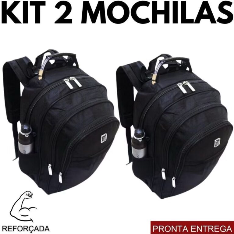 Kit 2 Mochila Bolsa impermeável Coreana Notebook 