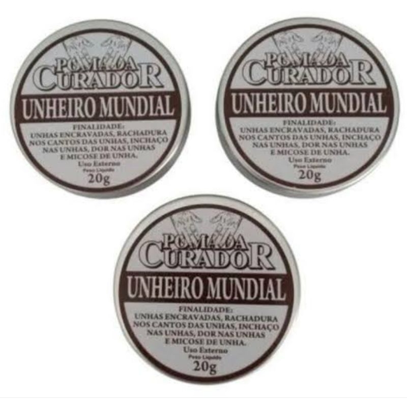 Kit pomada  curador unheiro mundial 3 unidades de 20g.