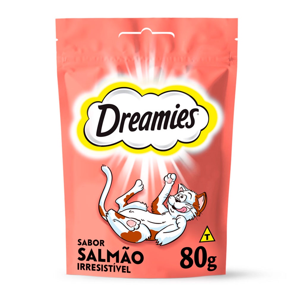 Petisco Dreamies Salmão Para Gatos Adultos 80g