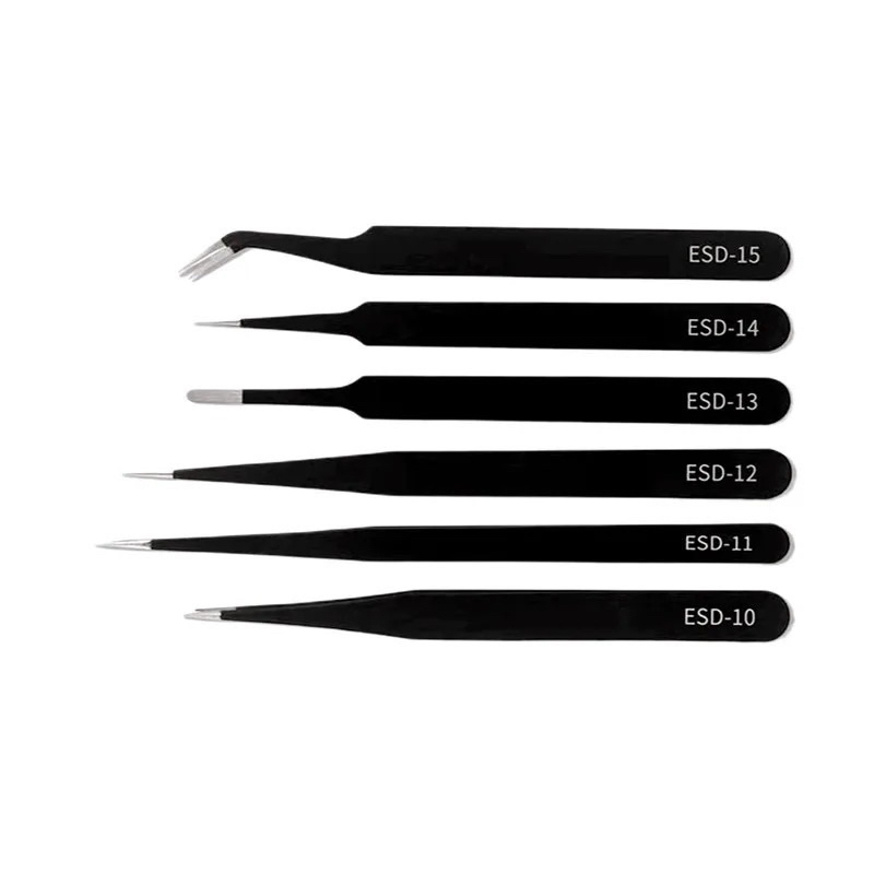 Kit Conjunto Pinças Antiestáticas Para Manutenções Eletronica Artesanato Joalheria