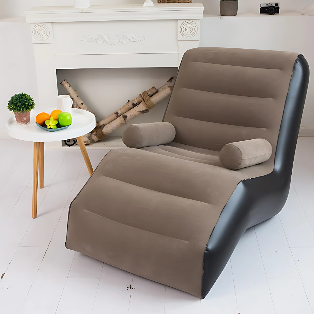 Sofá Inflável Portátil com Braços e Apoio  Espaçoso, Confortável e Prático para Sala ou Descanso