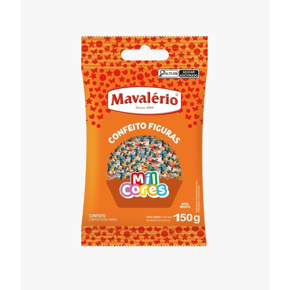 Confeito Estrelinhas Colorida 120g – Mavalerio