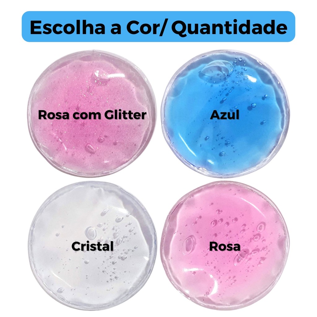 Gelo Reutilizável Transparente Sachet Redondo 7cm Frio e Quente Gel Atóxico para Estética, Odonto