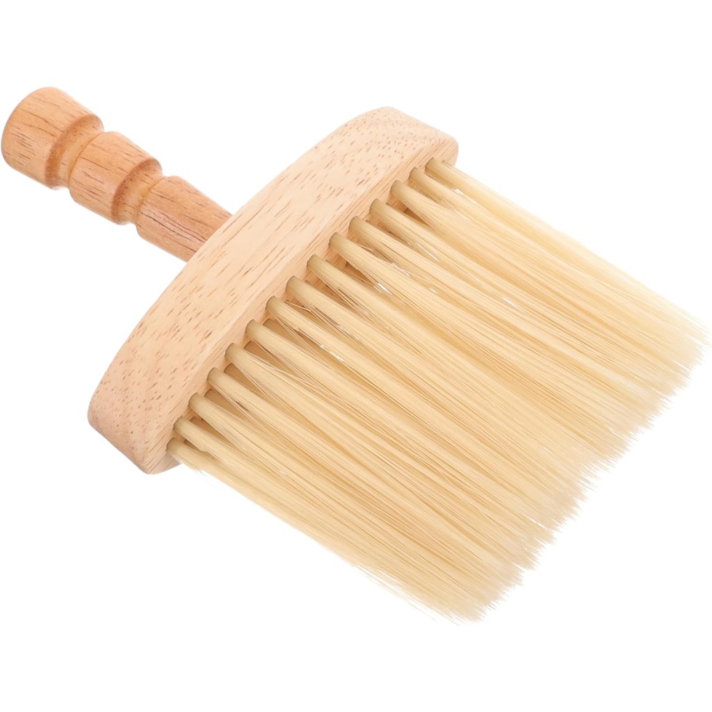 Espanador Cabeleireiro Profissional Cabo Madeira Clara