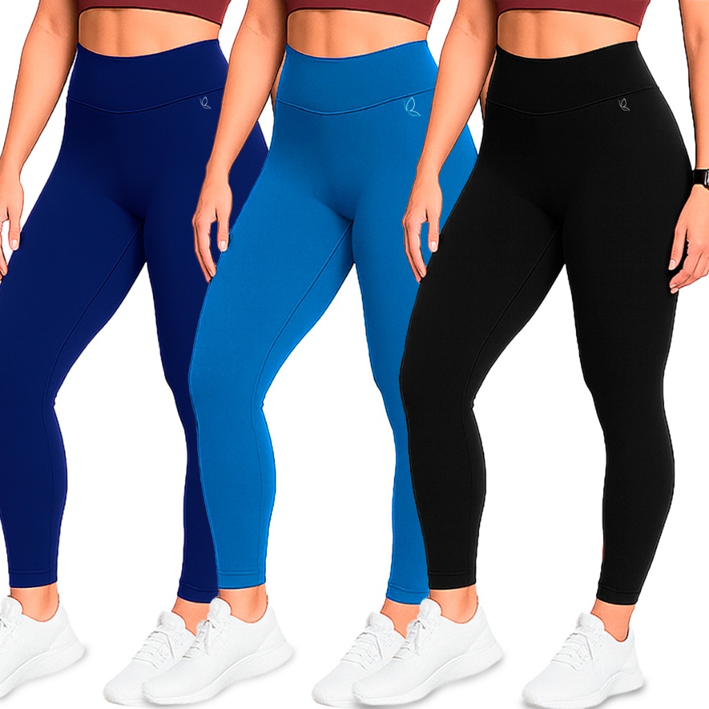 Calça Legging Benévola Feminina Poliamida Sem Costura Grossa Academia Fitness Cintura Alta Zero Tran