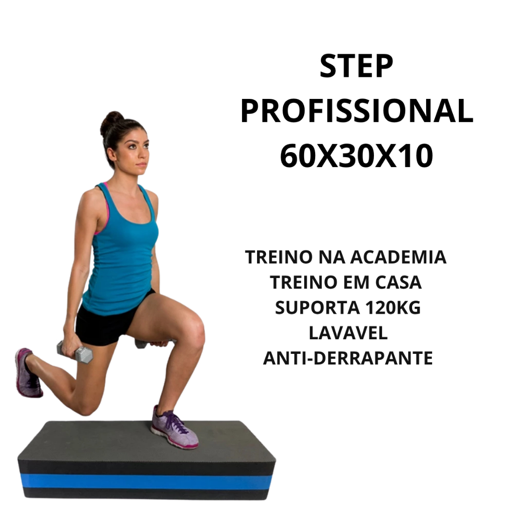 Step em Eva 60x30x10cm de alta qualidade academia Fitness Impacto Ioga Pilates Cross Treino em casa