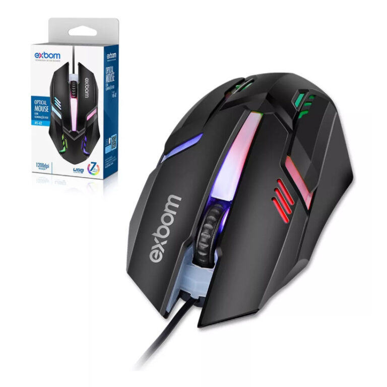 Mouse Gamer Led Rgb 7 Cores Com Fio Usb 1200dpi Ms