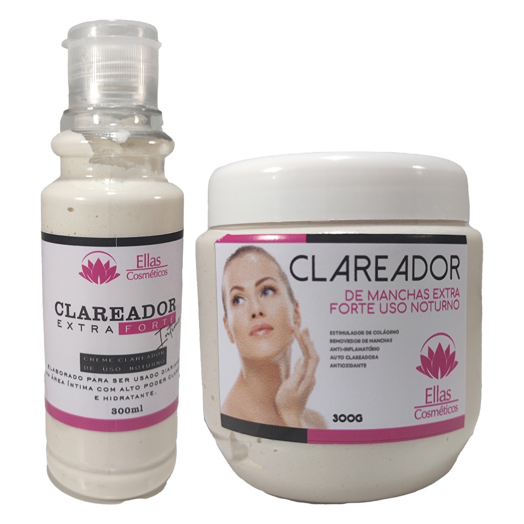 Kit Clareador Íntimo E Corpo Todo Extra Forte Uso Noturno