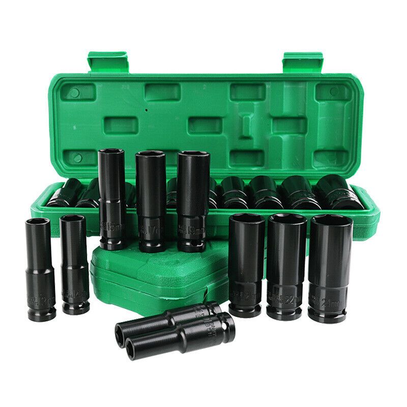 Kit Jogo de Soquetes de Impacto Longo 1/2 10 Peças 8 A 24mm