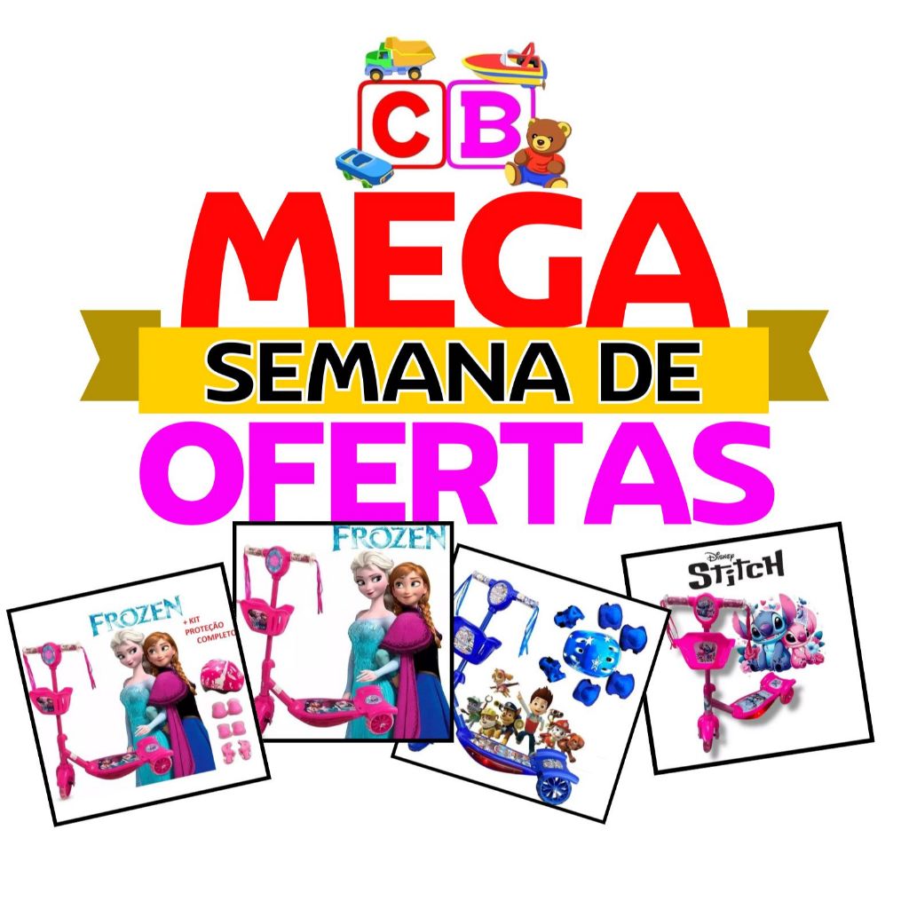 Patinete Infantil 3 Rodas Varia Modelos Musica C/Cesta Luz Musica Promoção