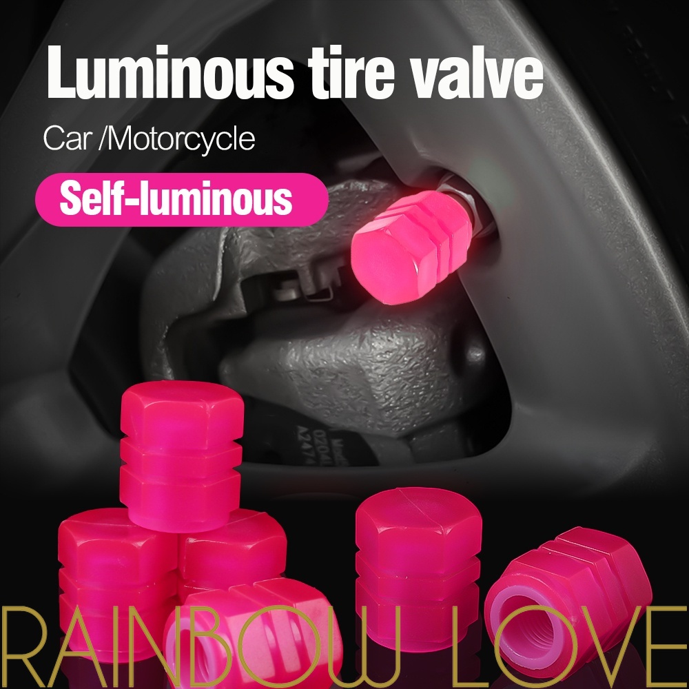 Rosa Fluorescente Haste Da Válvula Do Pneu Caps/Universal Brilho Carro Tampas De Ar Tampa , Capas Pa