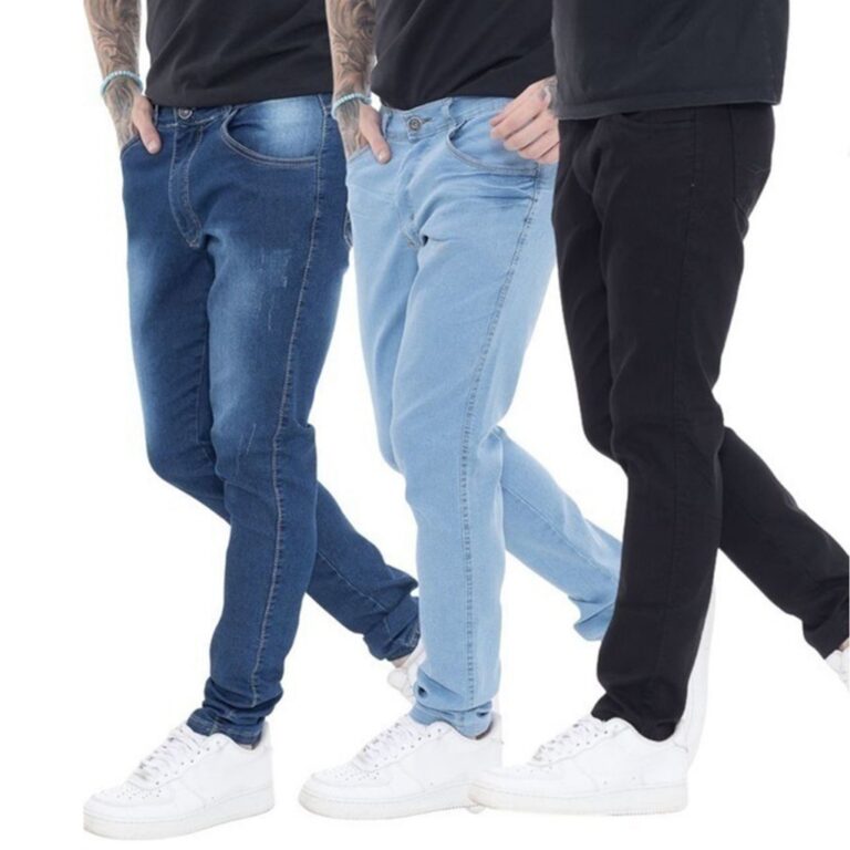 Kit 3 Calça Jeans Premium Skinny Apertada Masculi