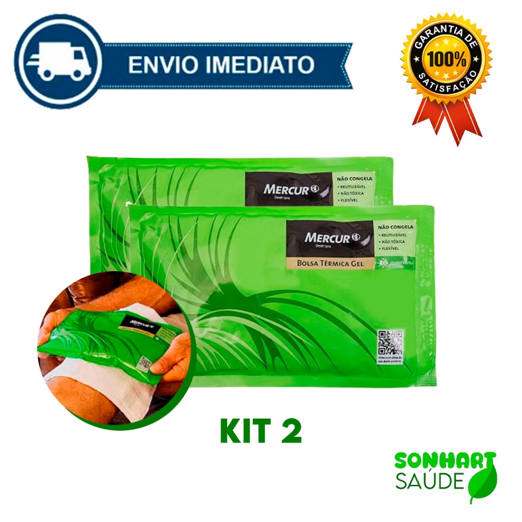 Kit 2 Bolsa Térmica Em Gel Não Congela Tamanho M Mercur Maleável
