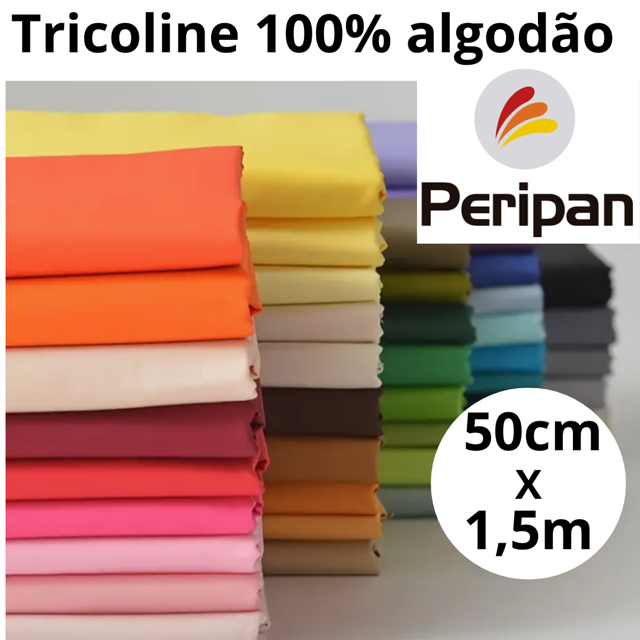 Tecido Tricoline PERIPAN Liso Várias Cores 100% A