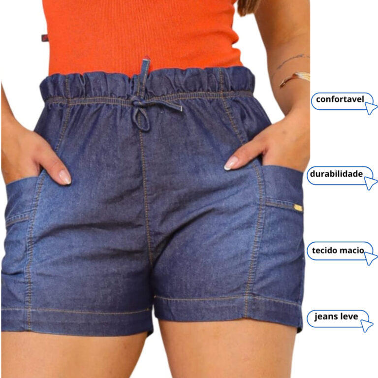short jeans soltinho casual bermuda feminina dia a