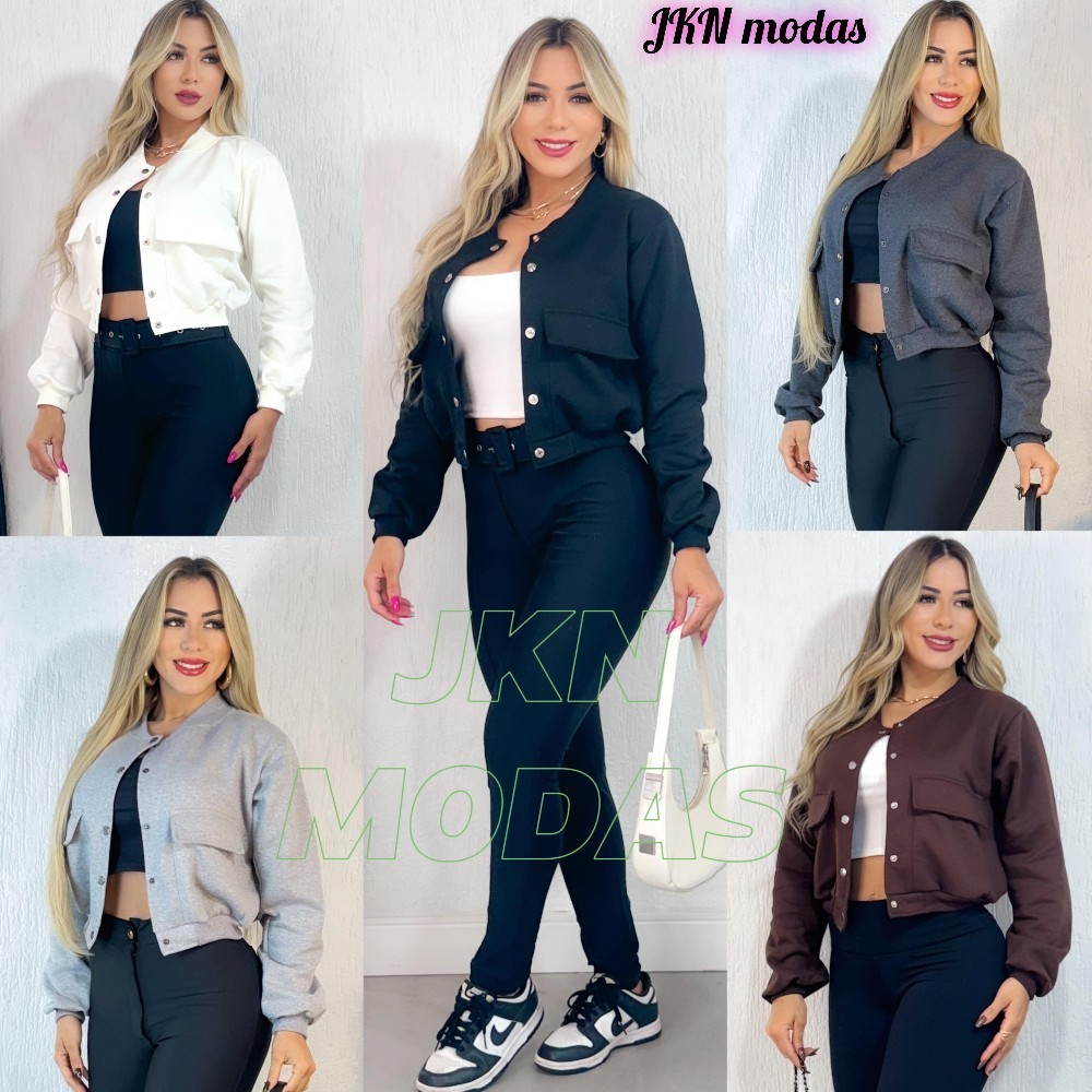 JAQUETA CASUAL, Feminina , CARGO, Moletom Com BOLSO Manga Caída Blogueira Inverno, moda casual ,ten