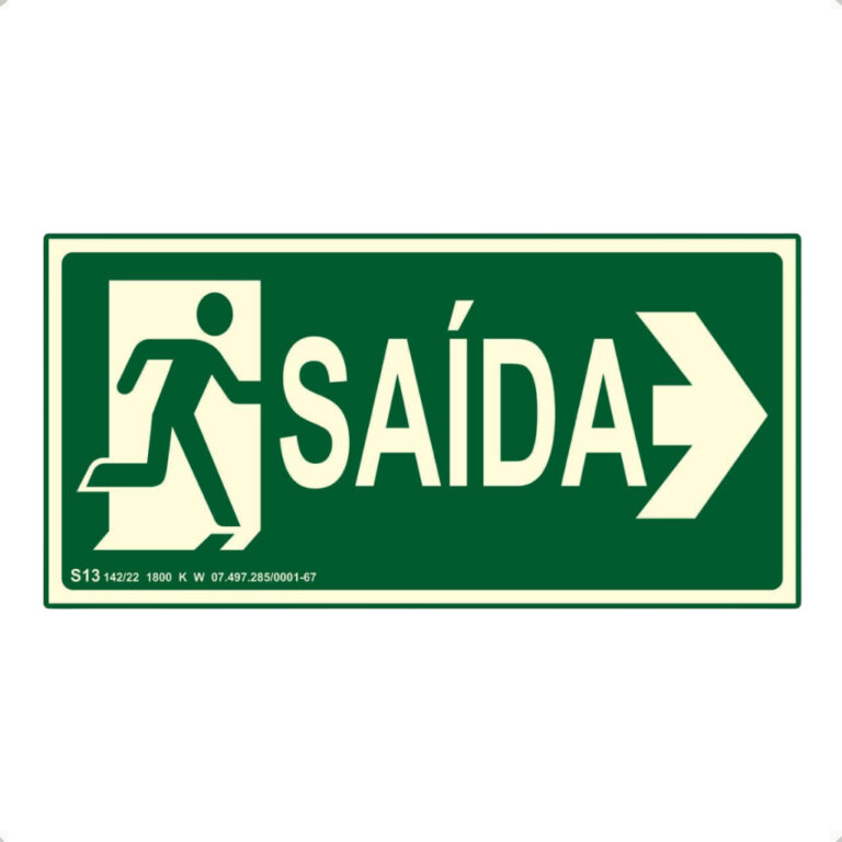 Placa De Sinalização Saída A Direita S13 Verde